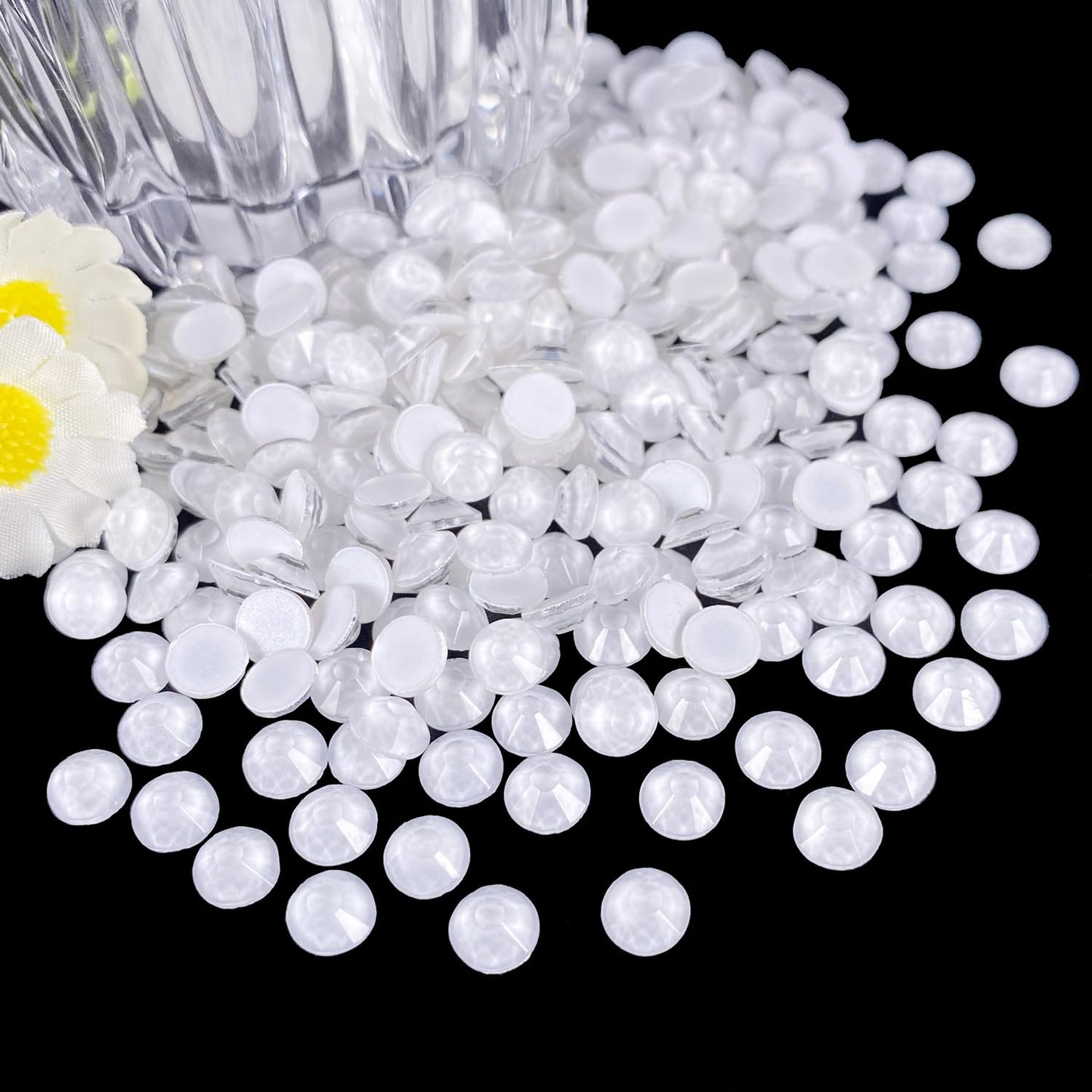 Flatback Glass Rhinestones,Bedazzler Gems 1440pcs Non Hotfix Crystal Rhinestones for Nail Charms Crafts Clothes Tumblers,White Neon,SS10
