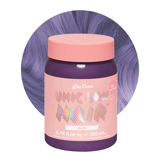 Lime Crime Unicorn Hair Dye Full Coverage, Mochi (Lavender) - Vegan and Cruelty Free Semi-Permanent Hair Color Conditions & Moisturizes - Temporary Purple Hair Dye With Sugary Citrus Vanilla Scent