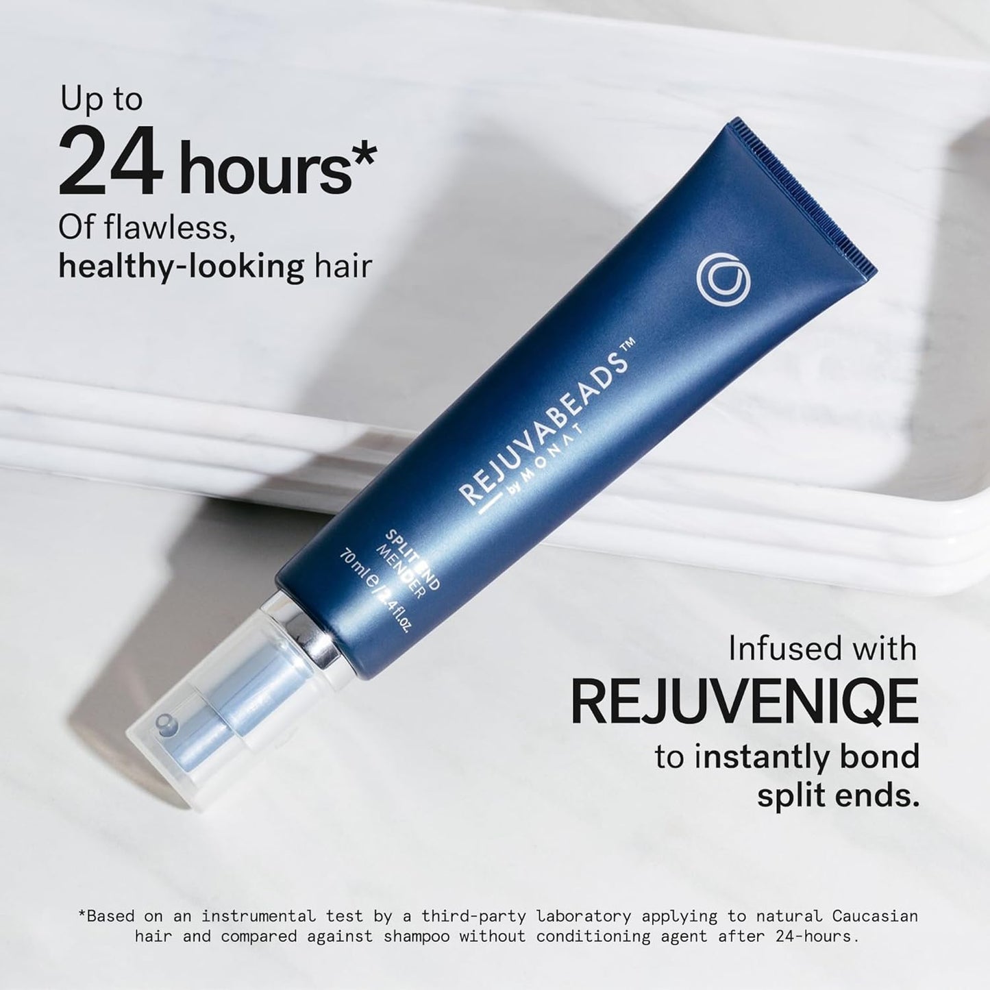 MONAT Rejuvabeads® Infused w/Rejuveniqe® - A Revolutionary Leave-in Split End Mender. Lightweight Serum Instantly Repairs Split Ends & Leaves Healthier-Looking Hair. - Net Wt. 70 ml / 2.4 fl. oz.