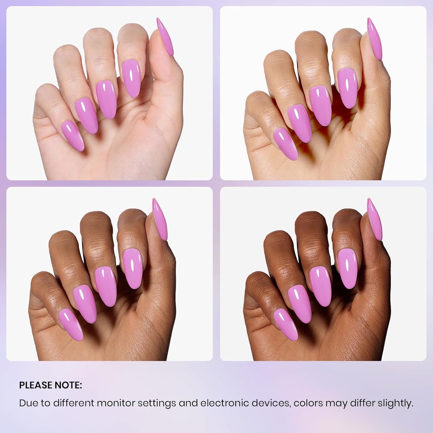 Beetles Purple Gel Nail Polish, 1 Pcs 15ml Light Pastel Purple Gel Polish All Season Soak Off DIY Manicure Salon Uv Fuchsia Shades Nail Art Design Gift for Women Girl