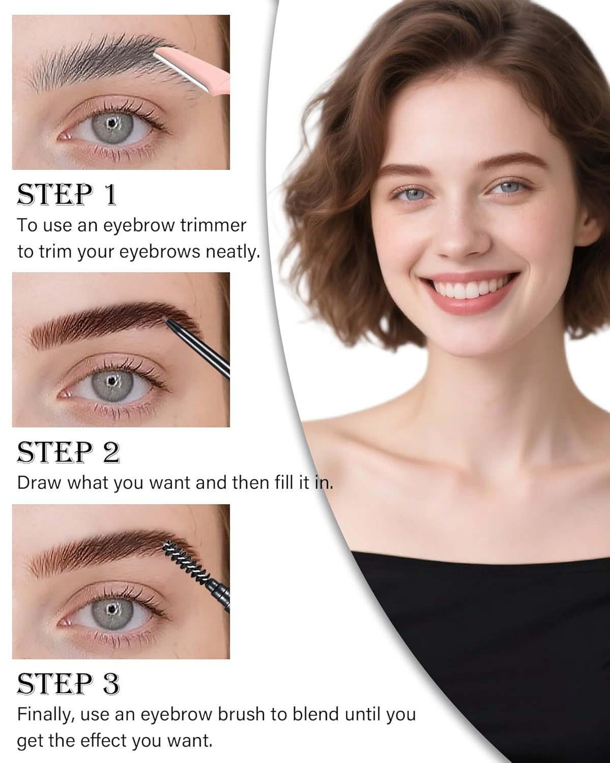 Light Brown Eye Brow Pencils for Women, 6Pcs Waterproof Eyebrow Pencil, 1.5mm Micro-Fine Tip & Spiral Brush with Brow Razors Perfect for Creating a Natural and Delicate Eyebrow Look Makeup