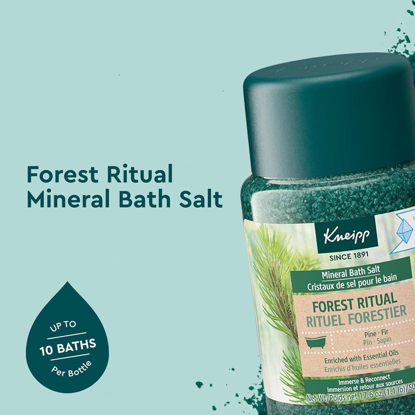 Kneipp Forest Ritual Pine & Fir Mineral Bath Salt with Pine & Fir - 17.6 oz - Up to 10 Baths
