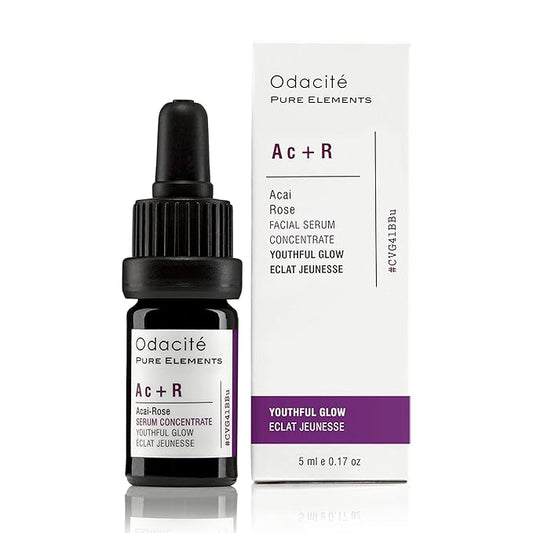 Odacité Anti Aging Serum Concentrate with Acai + Rose - Revitalizing Facial Oil, Youthful Glow, Improves Skin Tone, Wrinkles, and Firmness, Age defying, Rose Oil, 0.17 fl. oz.