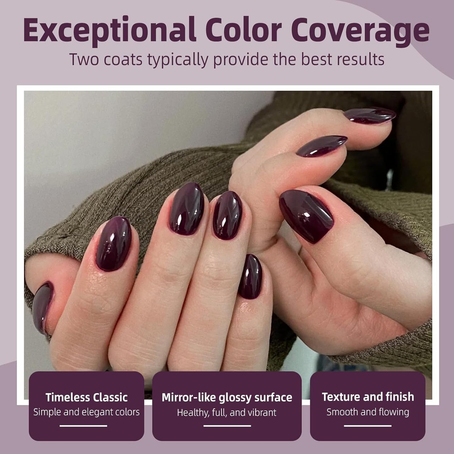 Major Dijit Deep Plum Quick Dry Regular Nail Polish - Nail Art Lacquer, 0.41 Fl Oz