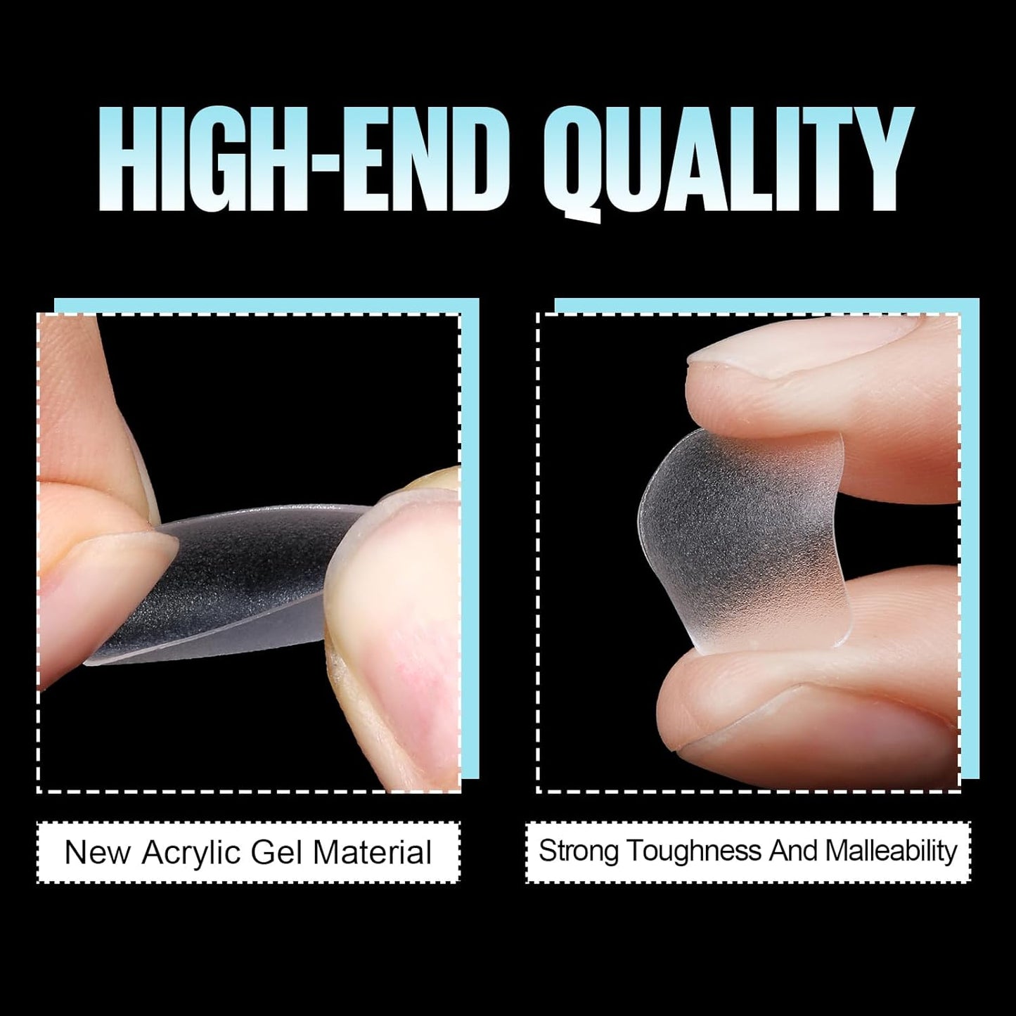 TOMICCA Extra Short Nail Tips Square, 15 Sizes Pre-shaped Soft Full Matte Square Nails, 360Pcs Acrylic Full Cover Gel Tips Press on Nails for Nail Extension Manicure