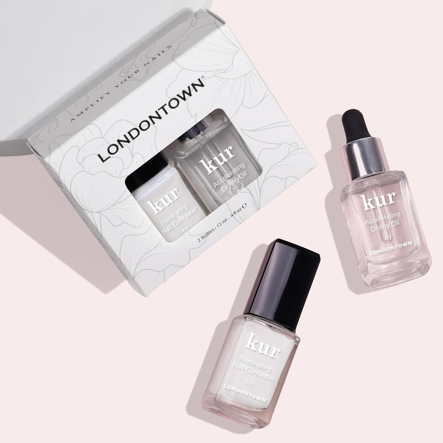 LONDONTOWN Perfect In A Pinch - Original White Nail Concealer and Accelerating Drying Oil Nail Polish Manicure Set, .40fl oz