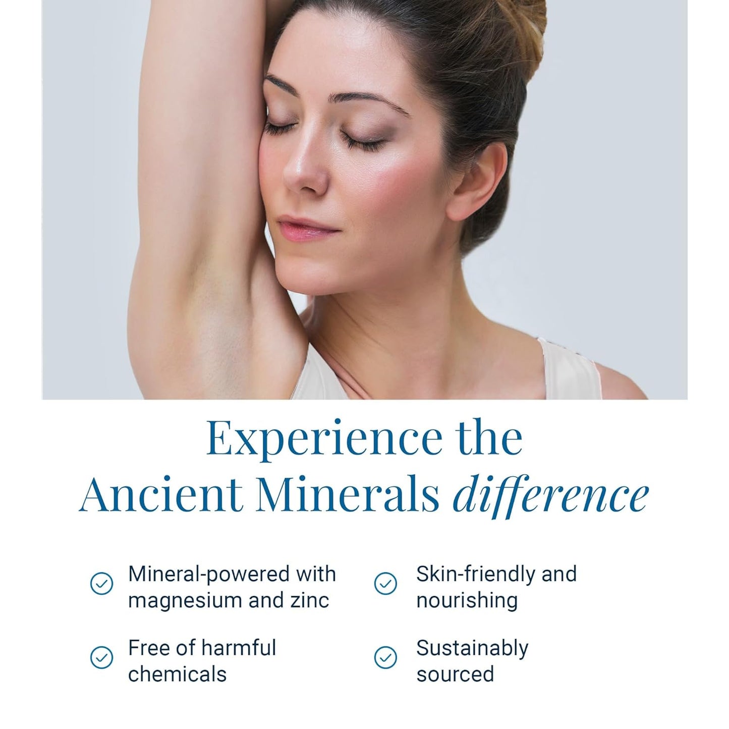 Ancient Minerals Natural Deodorant Cream – Unscented, Aluminum-Free with Magnesium, Zinc & Vitamin E for Women and Men, Vegan Formula for Sensitive Skin, 24-Hour Odor Protection, 2 oz