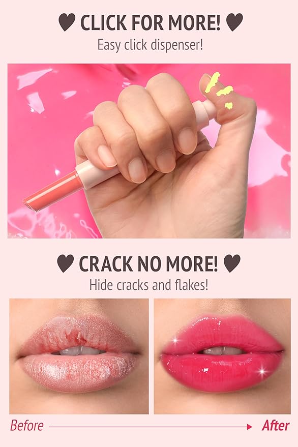 Veganize Collagen Lip Glass Balm | Hydrating Lip Balm in 9 Vibrant Colors | Moisturizing Lip Care Infused with Collagen Jelly Magic | No Animal Trial Lip Balm 0.06 oz (No. 1 Camellia Red)