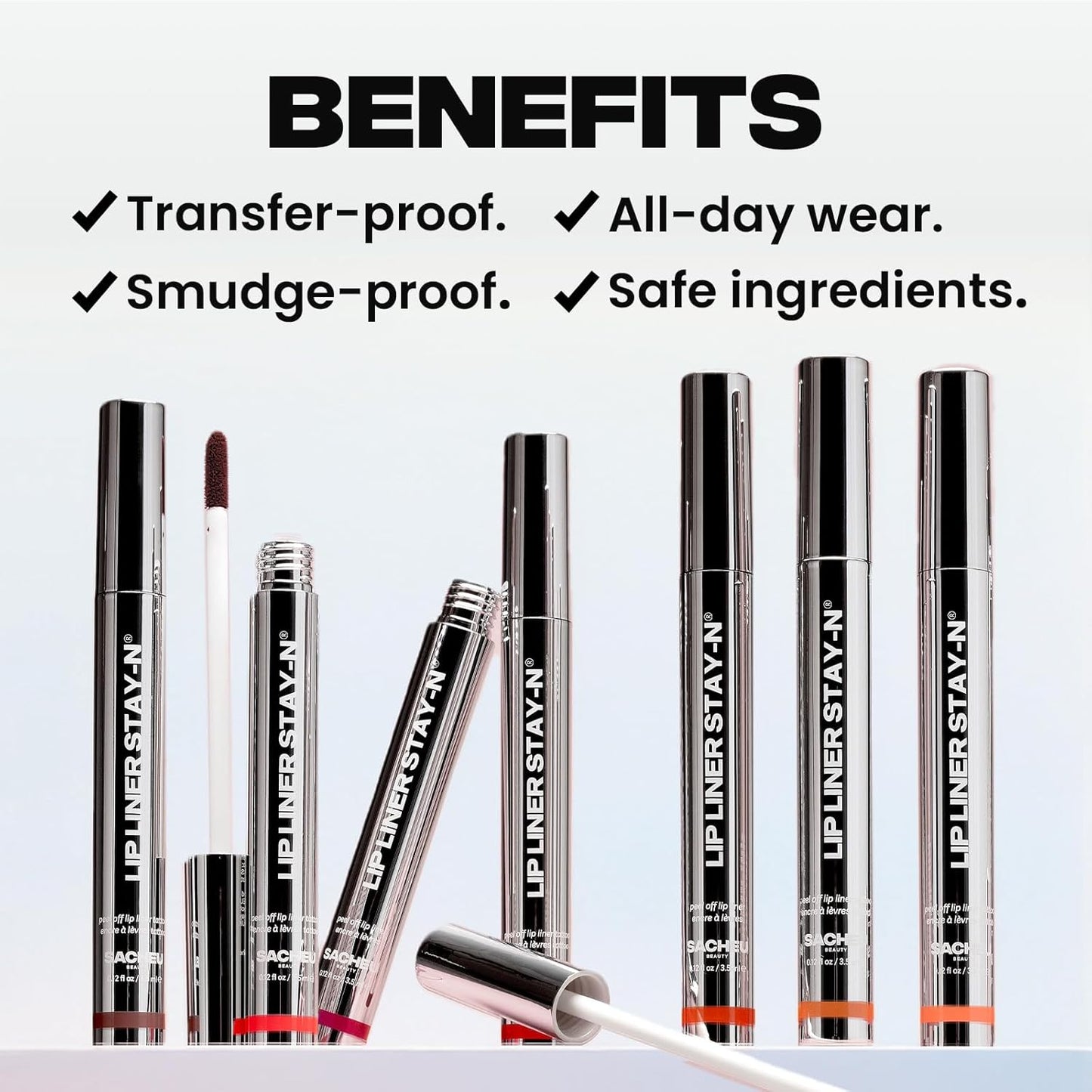 Sacheu Lip Liner STAY-N Peel Off Lip Stain — Long Lasting Matte Lip Tattoo Transfer Proof Lipstain Infused with Hyaluronic Acid & Vitamin E for All Skin Types — Vegan & Cruelty-Free, p-INKED