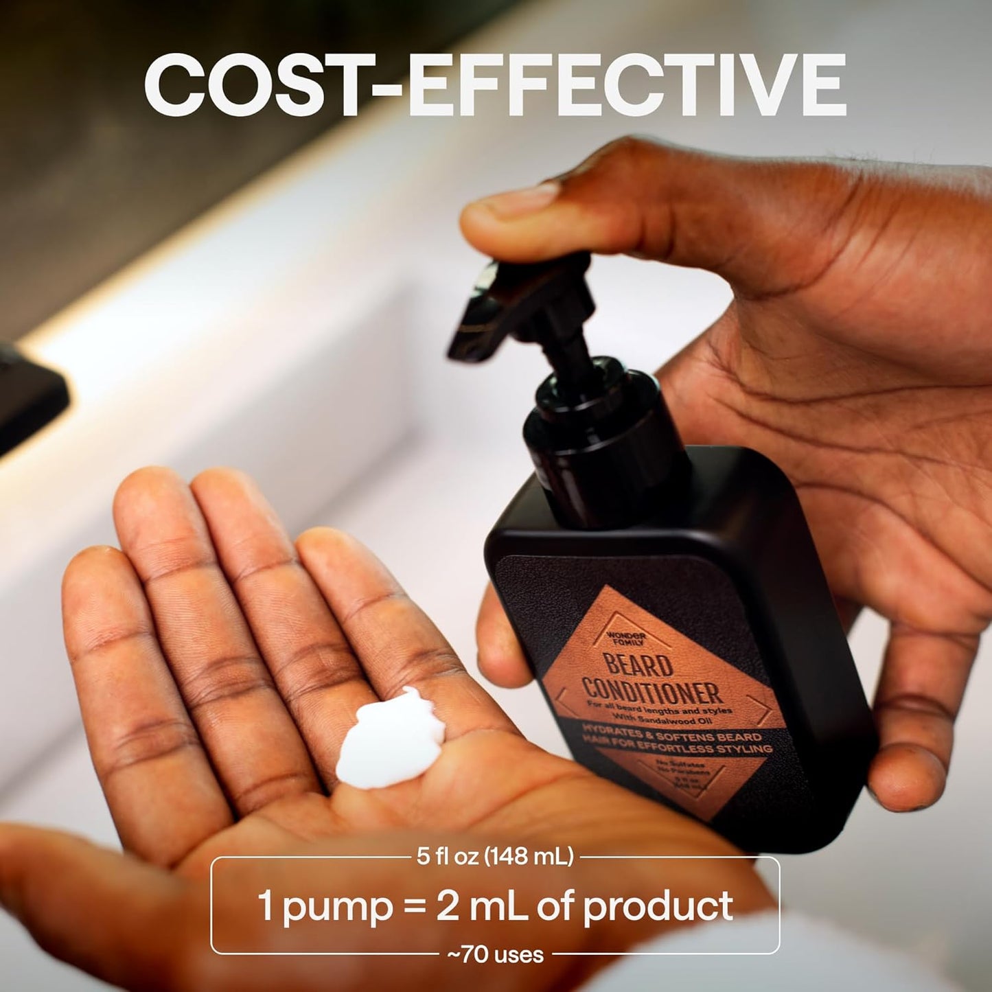 Beard Conditioner for Men - Conditioner Softener - Part of a Beard Care Kit for Men along with Beard Oil, Balm, Wash - Sandalwood Beard Conditioner 5 Oz