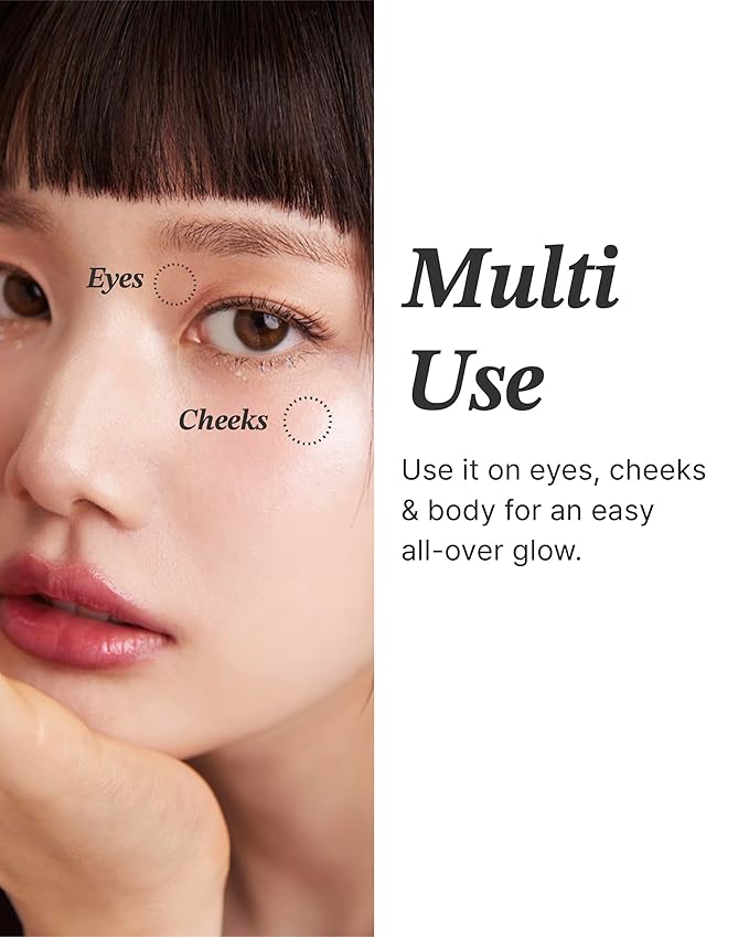 Glint Dewy Highlighter (Milky Moon, 0.17oz) - Luminous Glow, Infused with Micropearls, Shiny Illuminator. Rich Pigment & Silky Touch, Korean Makeup.