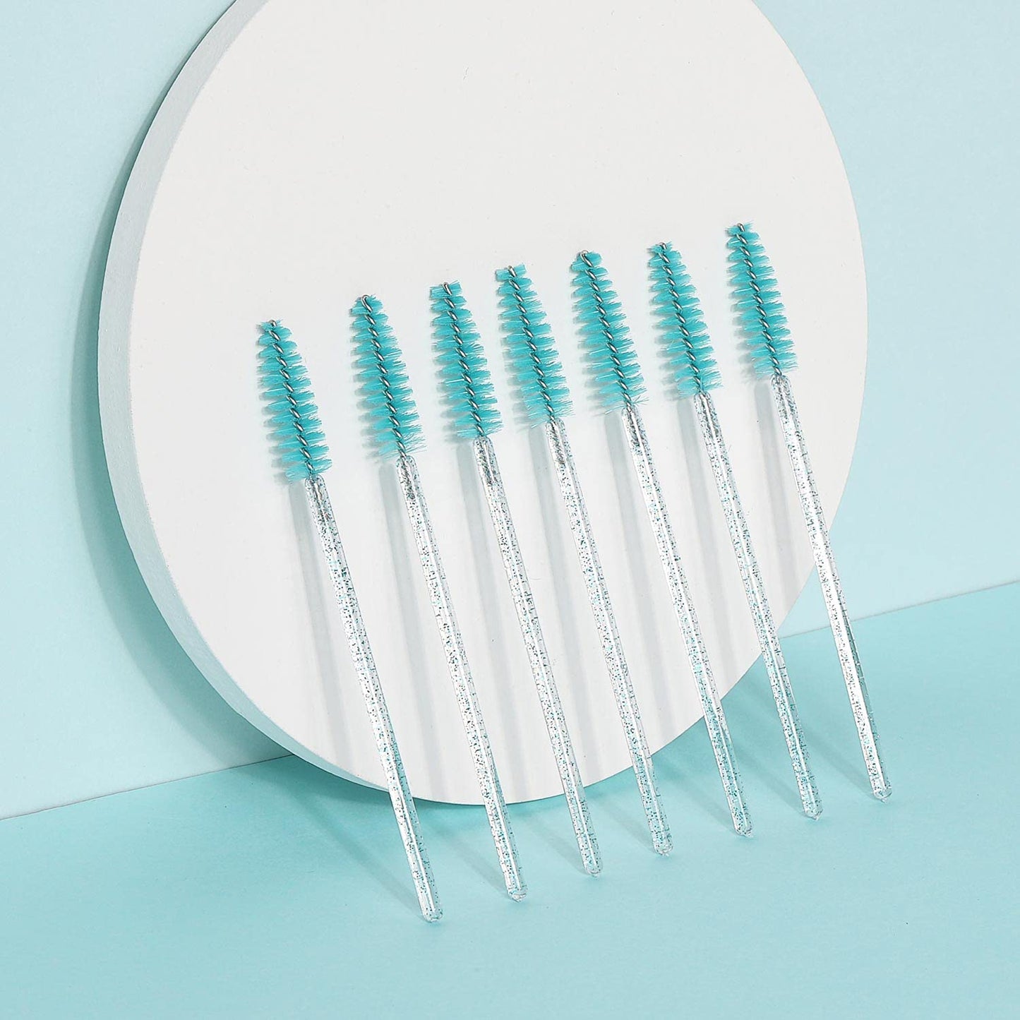 Tbestmax 300 Disposable Mascara Wands Eye Lash Brush Spoolies for Eyebrow/Eyelash Extension Blue