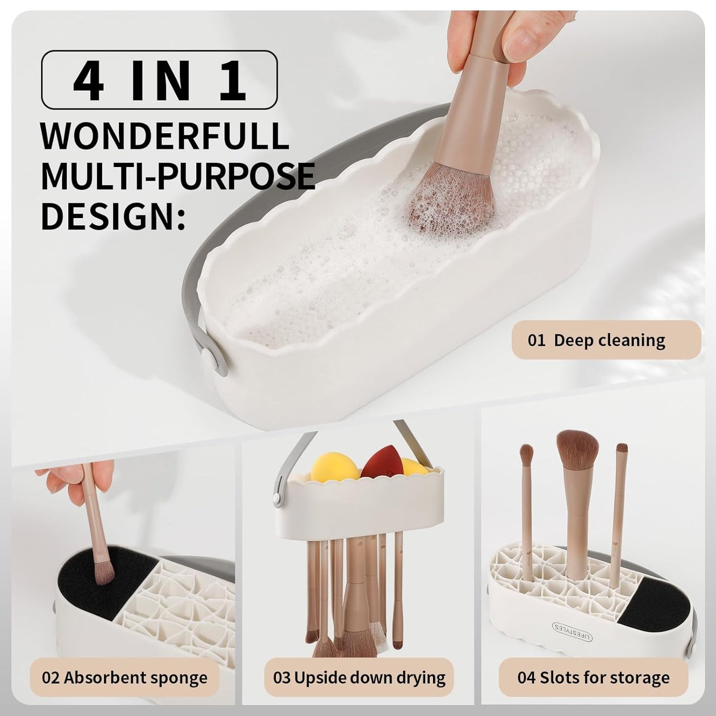 DUcare Makeup Brush Cleaner Shampoo Soap Solid Brush Cleaning Mat Removes Cosmetic Color Brush Cleaner Pad for Cleaning Makeup Sponges Brushes