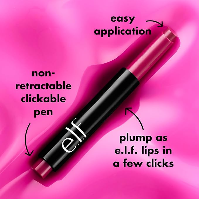 e.l.f. Pout Clout Lip Plumping Pen, Nourishing Lip Balm For Sheer Color & Shine, Plumps & Moisturizes, Vegan & Cruelty-Free, Red My Mind