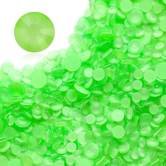 Mocha Lt.Green Flatback Rhinestones, Glass Rhinestones for Nail Art and Craft, Glue Fix, Loose Crystal Gemstones(Mocha Lt.Green, SS30, 288pcs, 6.4-6.6mm)