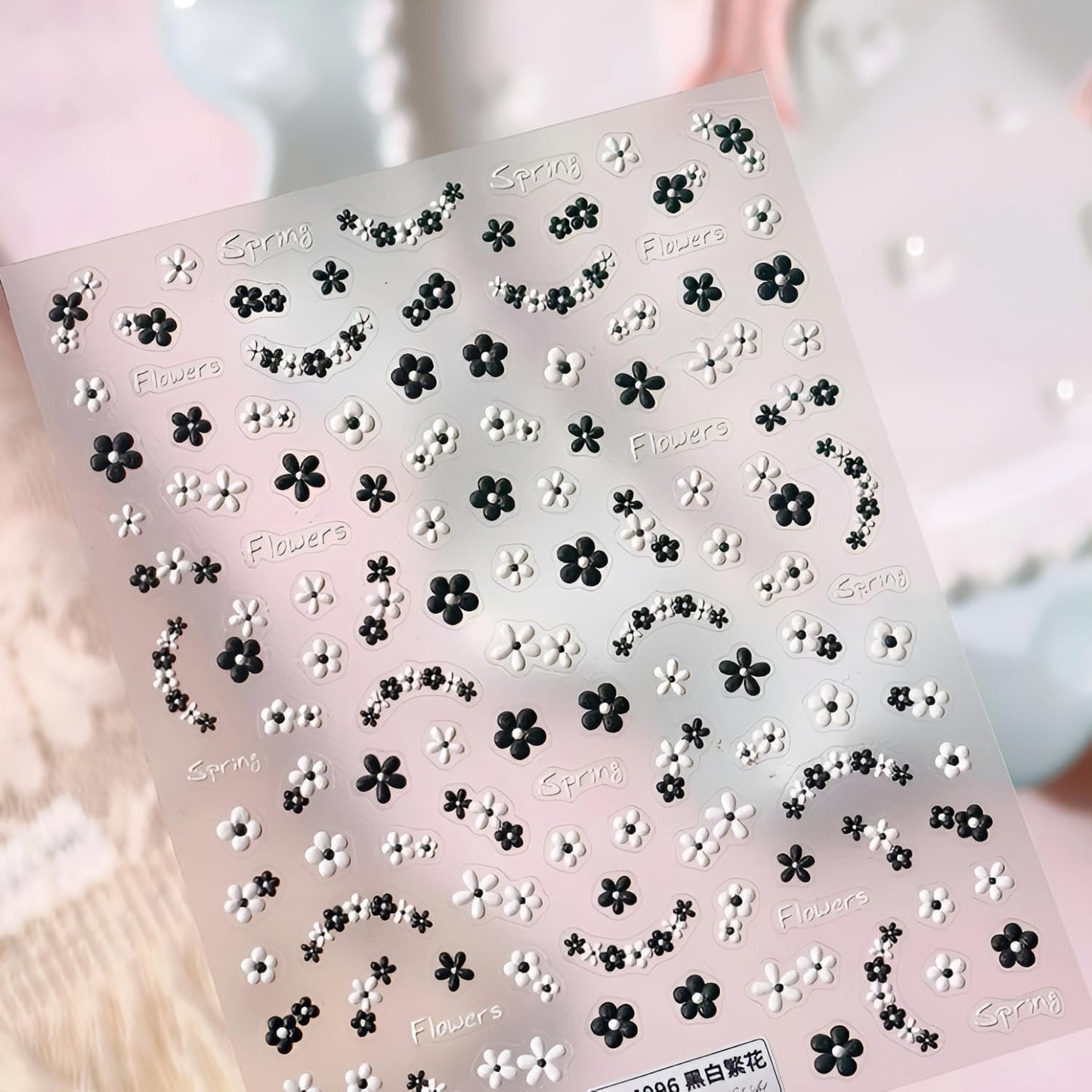 3 Sheets Flower Nail Art Stickers 5D Embossed Colorful Summer Spring Nail Stickers for Nail Art Cute Daisy Nail Decals Self Adhesive Flower Nails Supplies Spring Nail Design for Women Girls