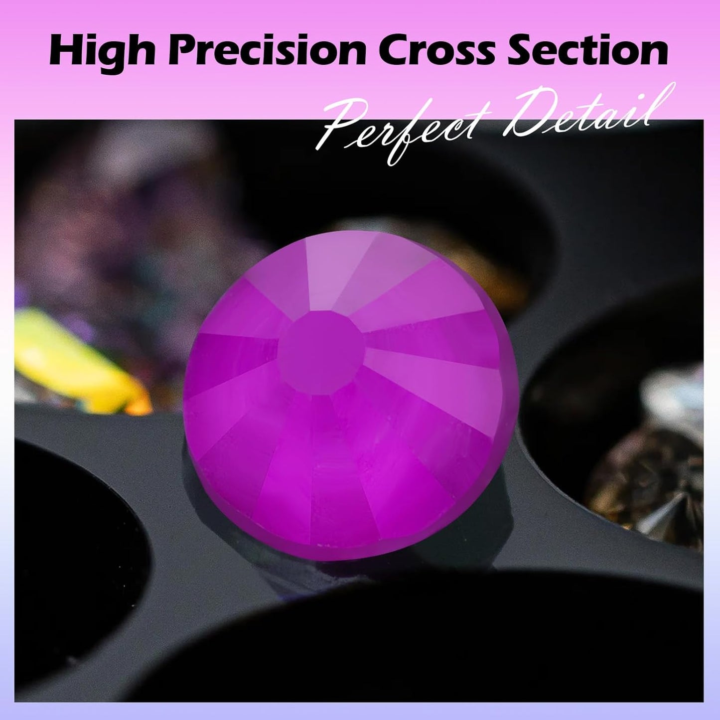 Neon Purple Flatback Rhinestones, Glass Rhinestones for Nail Art and Craft, Glue Fix, Loose Crystal Gemstones(Neon Purple, SS30, 288pcs, 6.4-6.6mm)