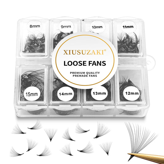 Premade Fans Eyelash Extensions 600 Fans 20D Premade Lash Fans Volume Lash Extensions 0.03 Thickness Eyelash Extension C Curl Mix 13-20mm Fluffy Soft Handmade Loose Fan(600Fans-20D-0.03-C,13-20mm)