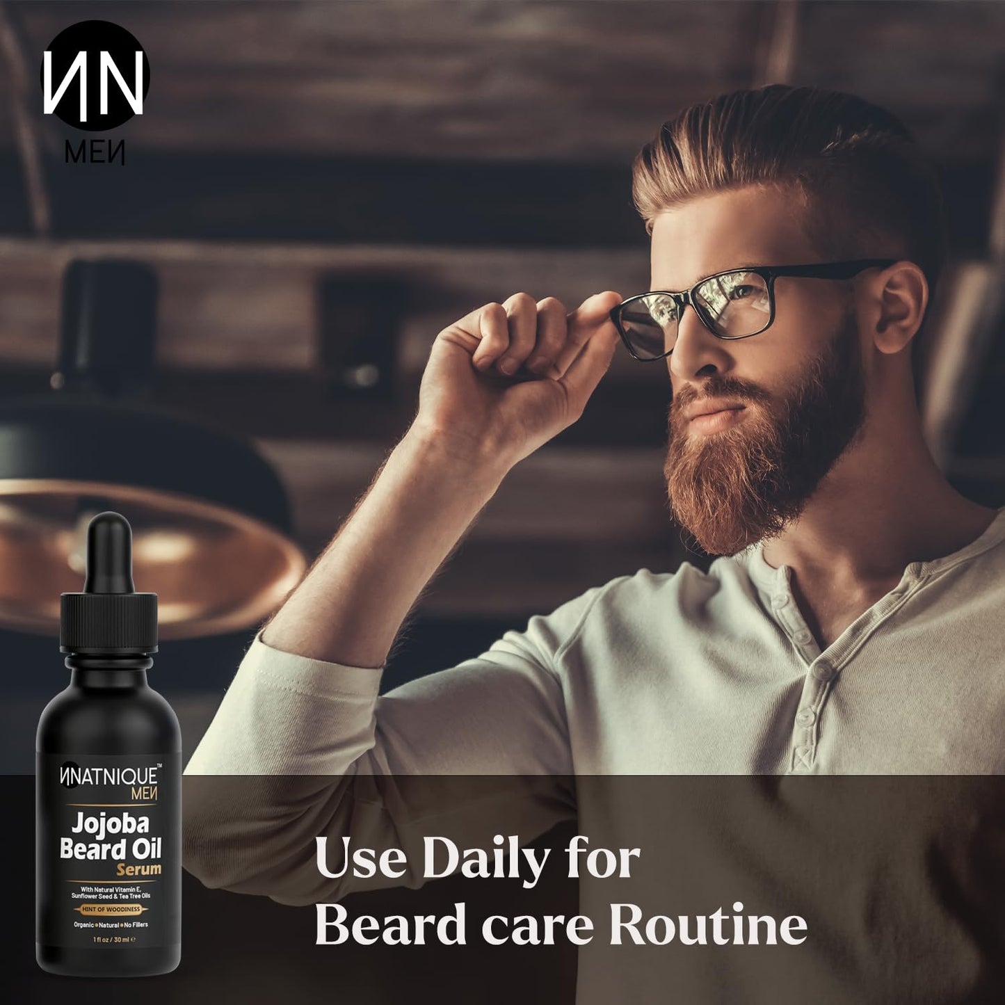 Jojoba Beard Oil Serum 1oz – Organic Beard Conditioner with Vitamin E, Sunflower Seed & Tea Tree Oils – Softens, Moisturizes, and Helps with Beard Itch & Dryness