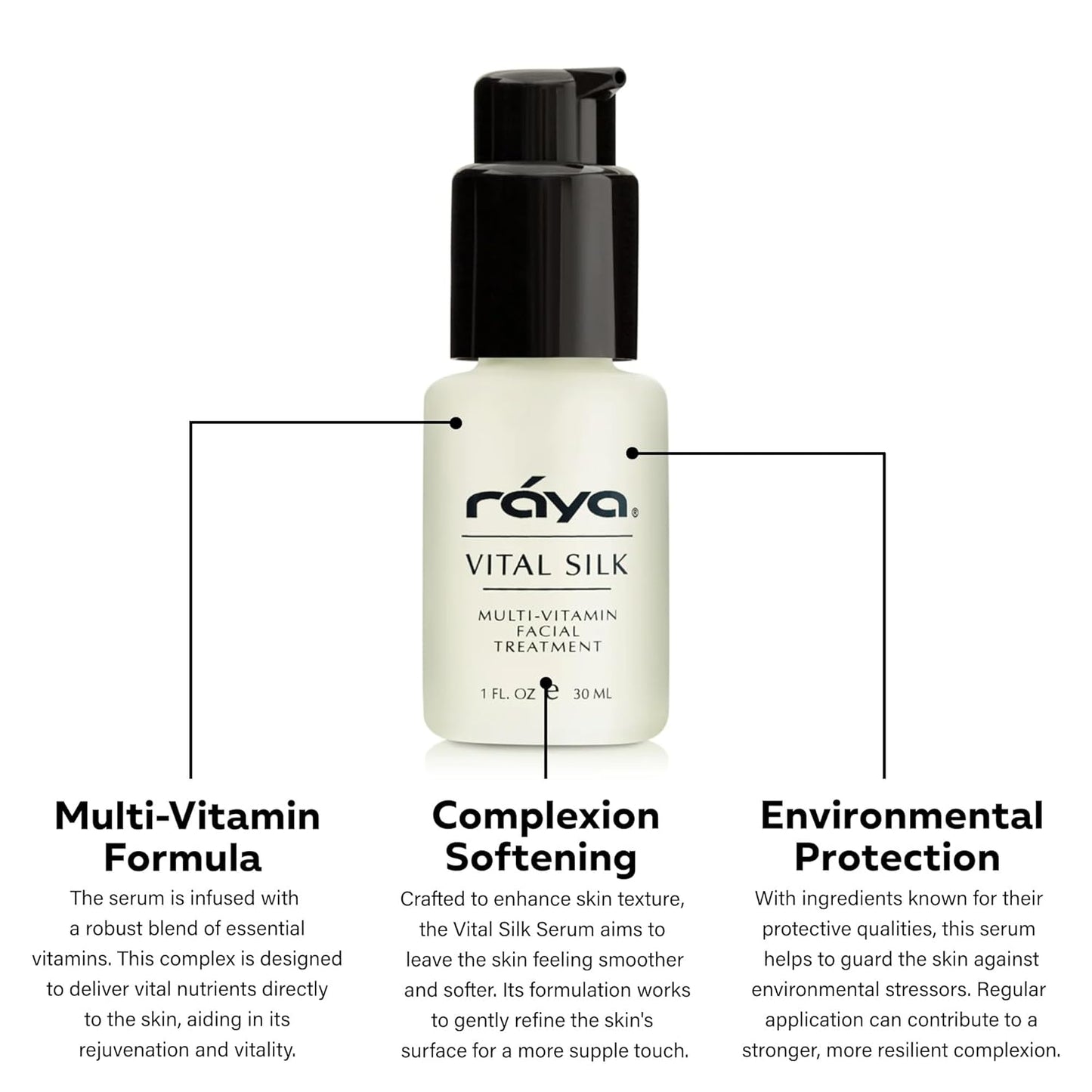 RAYA Vital Silk Serum (509) | Multi-Vitamin Facial Treatment for All Non-Sensitive Skin Beginning to show signs of Age | Softens and Smooths Complexion | Protects From Environmental Damage