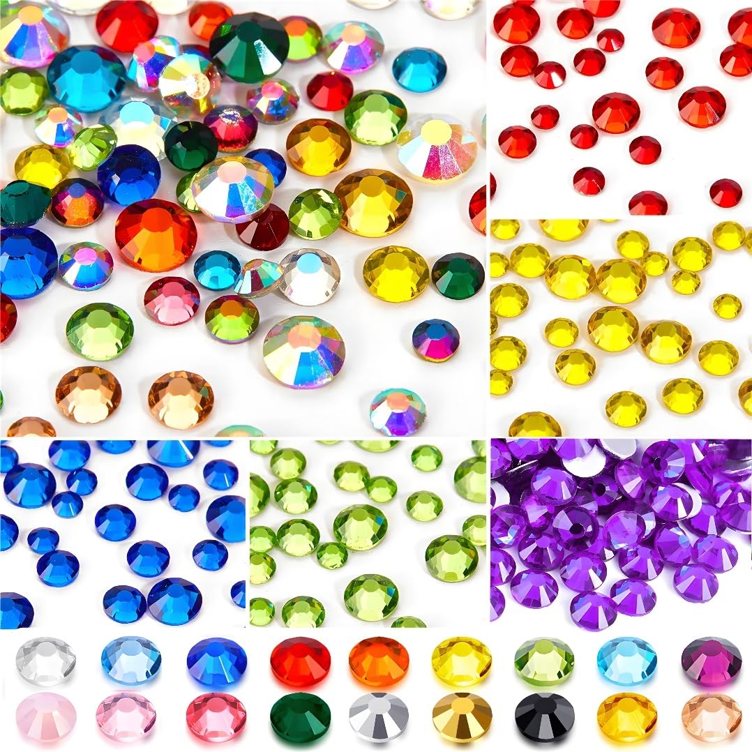 Flatback Rhinestones Round Gems for Nails Art and Crafts 1250Pcs SS20 5mm Glitter Crystals Stone DIY Bags Clothes Shoes (Peacock Blue)