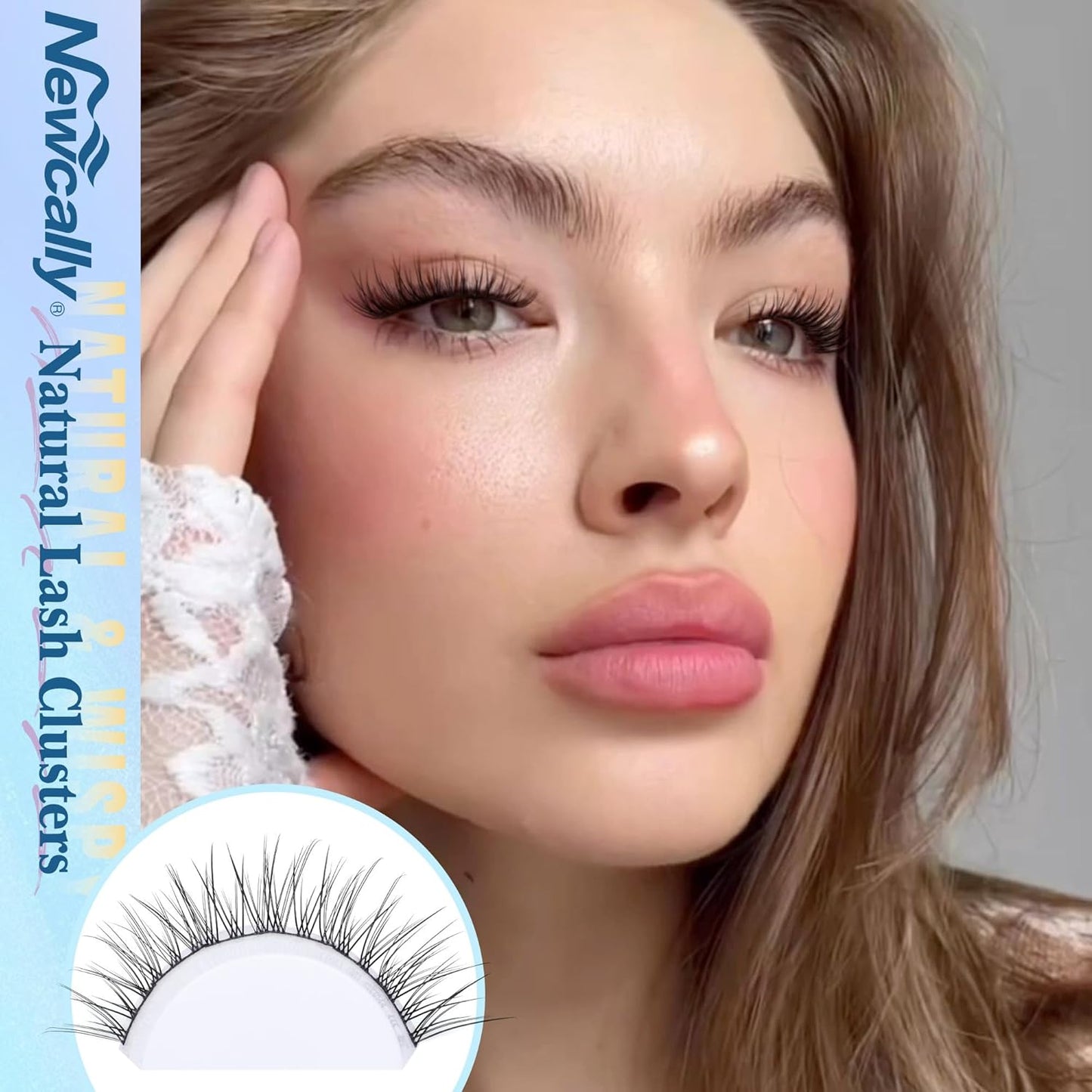 Natural Lash Clusters Kit DIY Lash Extension Kit Wispy Eyelash Extension Kit C-curly Individual Lashes Kit 9-12MM Short Eyelash Clusters with Lash Remover by Newcally