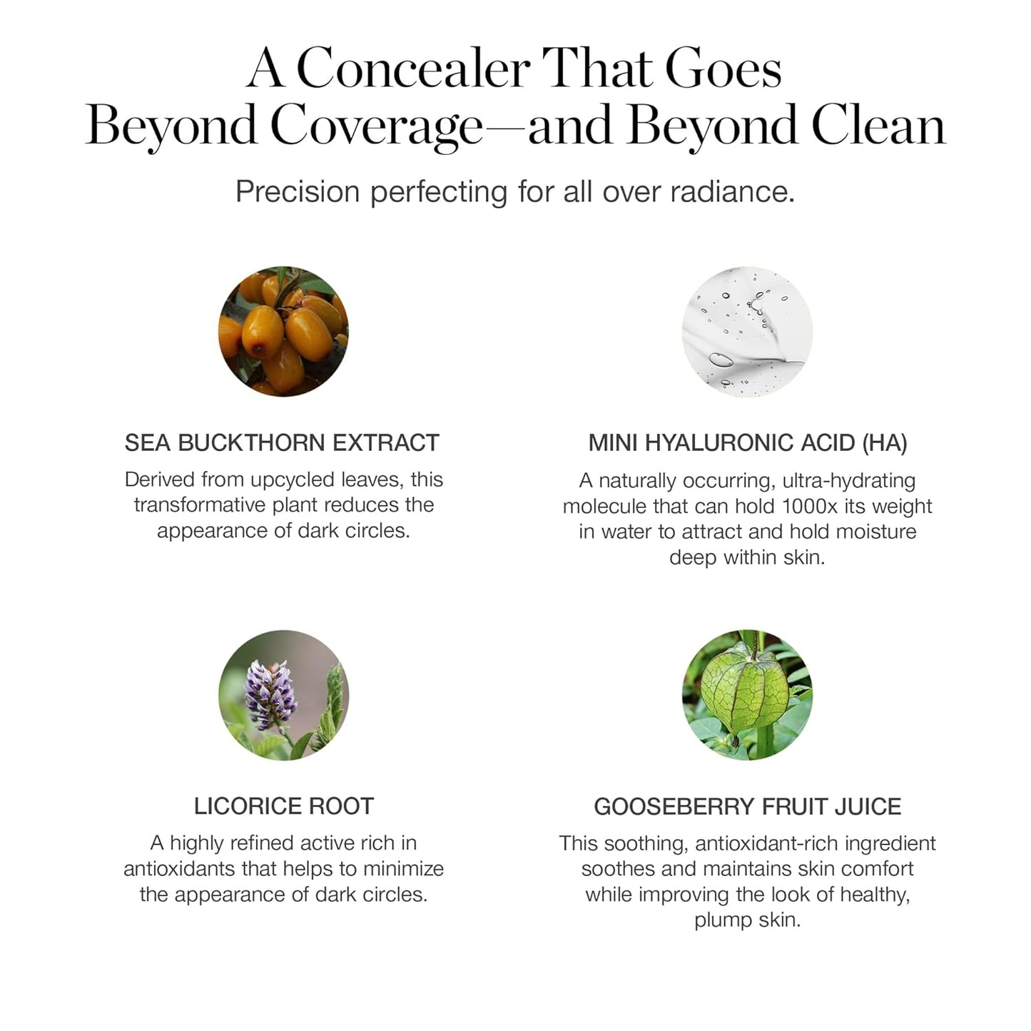 Ogee Complexion Perfecting Under Eye Concealer - Certified Organic Full Coverage Concealer - Buildable Coverage - WILLOW 3.00C - Light Medium (Peach Undertones)