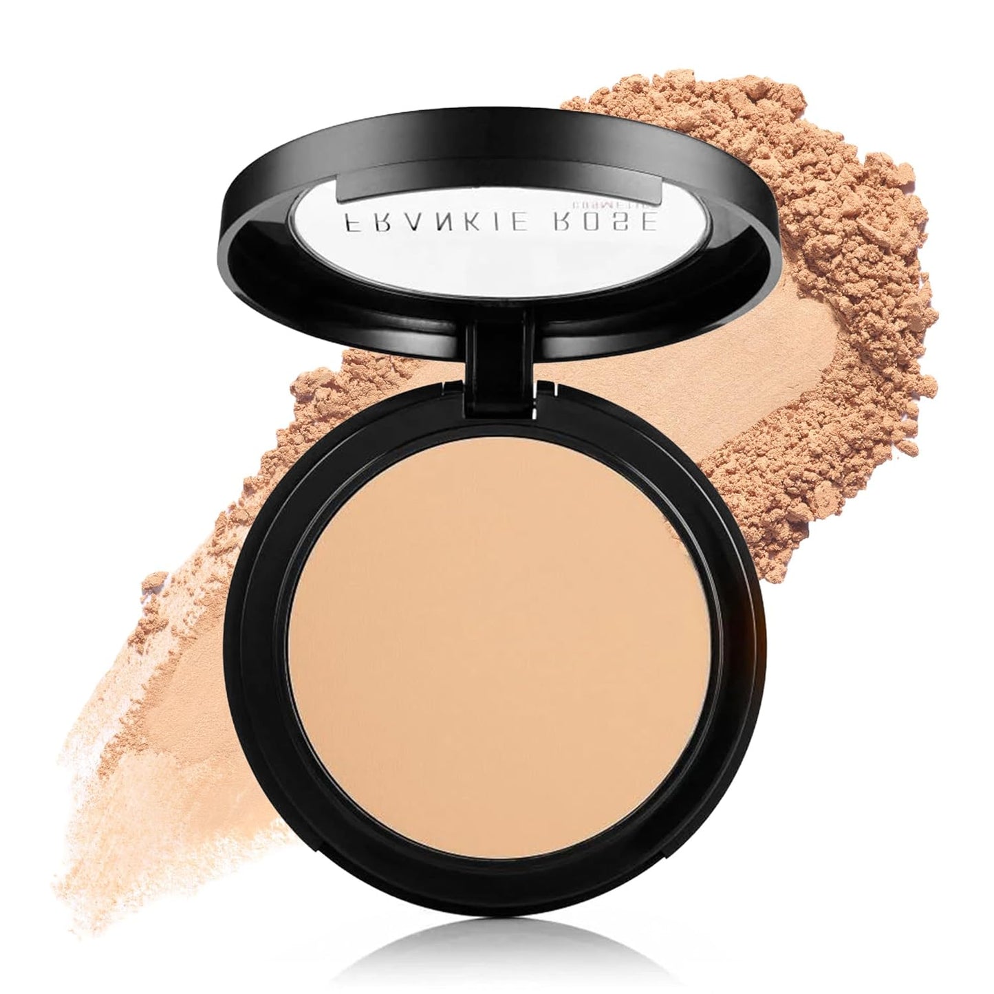 Frankie Rose Cosmetics Powder Foundation – Full Coverage Face Powder For Pores & Imperfections, Evens Out Skin Tone & Shine-Control | 58 Grams (Porcelain)