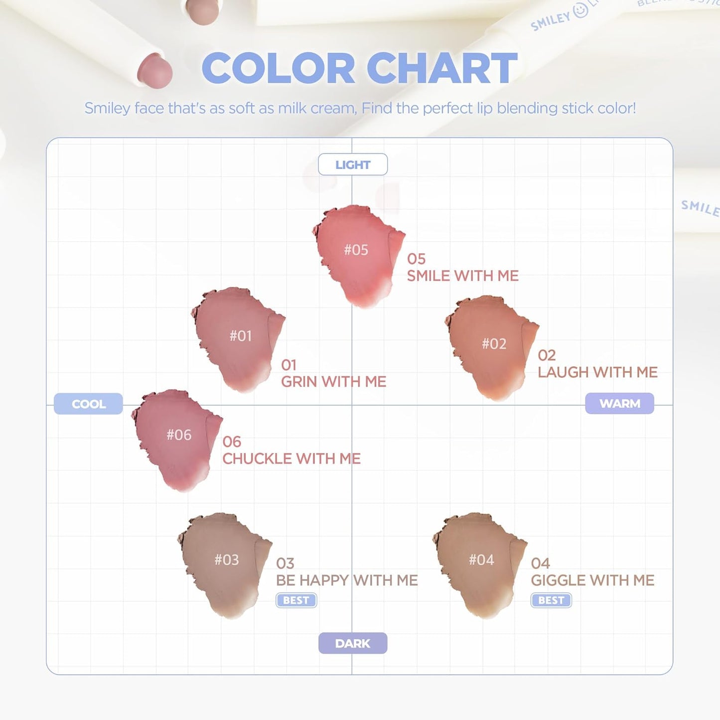 lilybyred Smiley Lip Blending Stick | Korean 3-in-1 Multi-Use Lip Liner, Smooth Creamy Texture, Long-Lasting Matte Finish, Soft Blur Effect, Precision Contour Pencil, 0.028 oz. (06 Chuckle with Me)