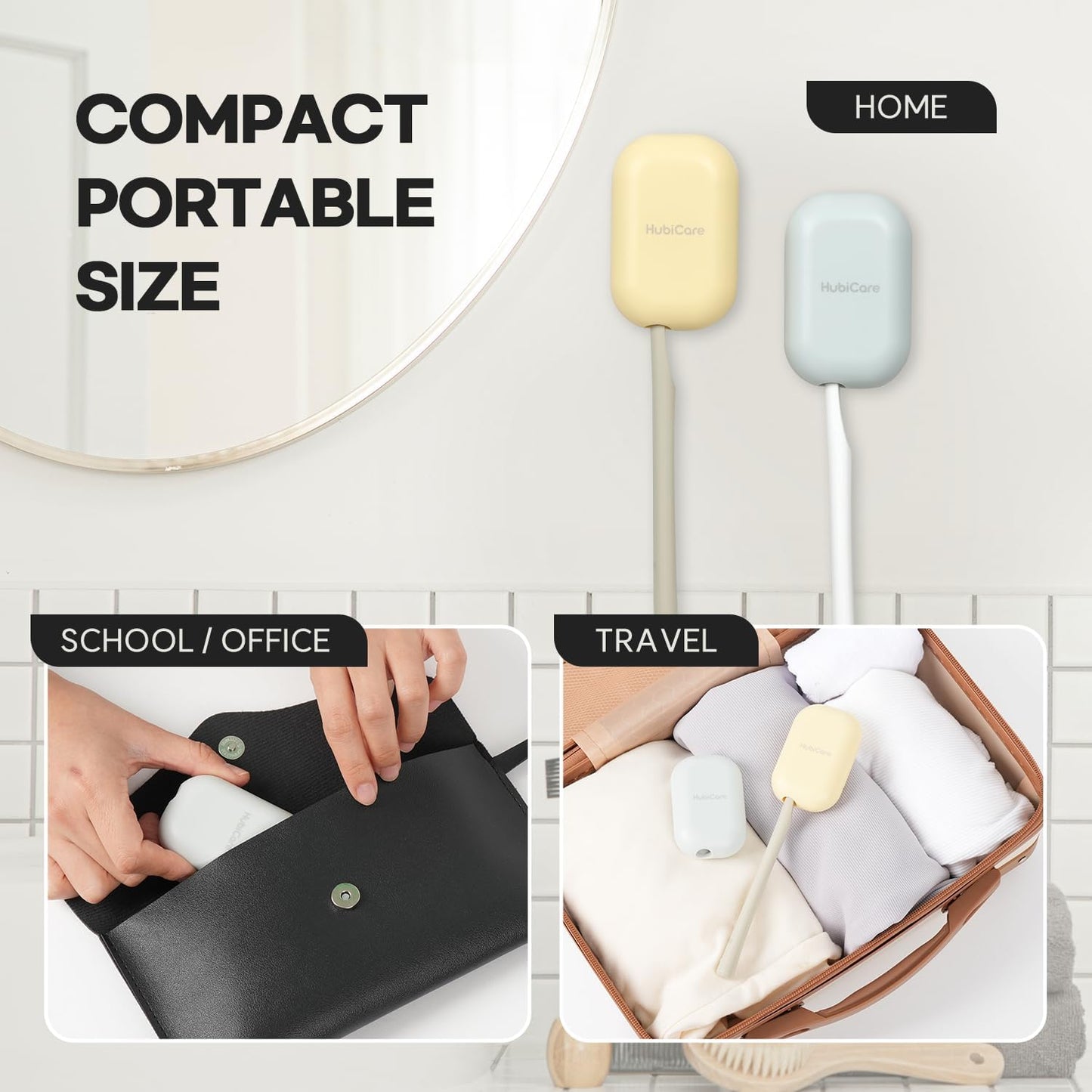 HubiCare Toothbrush Case, Spring pastel Color Portable Mini Toothbrush Covers with Holder, Rechargeable Travel Home Toothbrush And Holder, Cleaner Case for All Electric & Manual Toothbrushes (Blue)