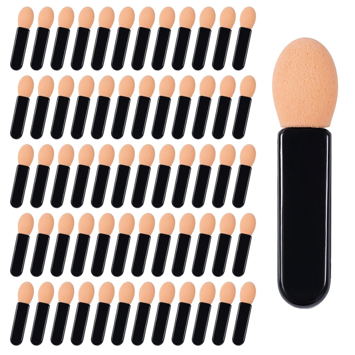 150pcs Eyeshadow Applicators Sponge Tip Small Disposable Eye Shadow Applicators Sticks Double Sided Tipped Oval Makeup Tool Eyeshadow Brush Comestic Portable Travel Mini Short Brushs for Makeup