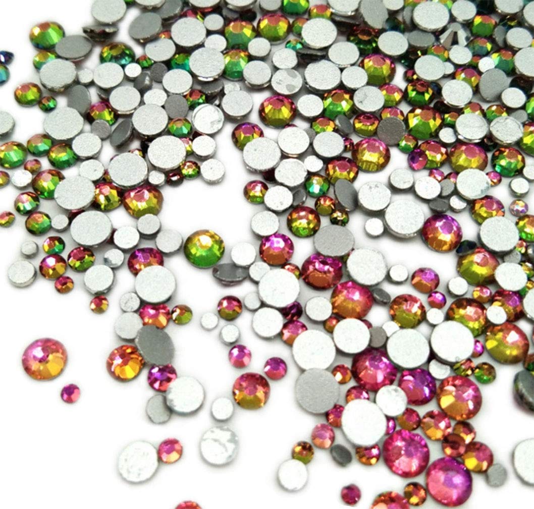 Rhinestones flat back gems round DIY decorative Nail Face and apparel accessories ss3-20 mix size(4320pcs five color)