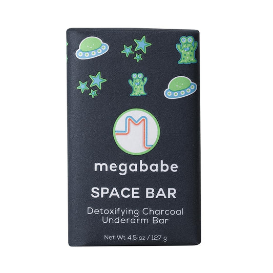 Megababe Underarm Bar Soap - Space Bar | With Detoxifying Charcoal for Odor Control | 4.5 oz