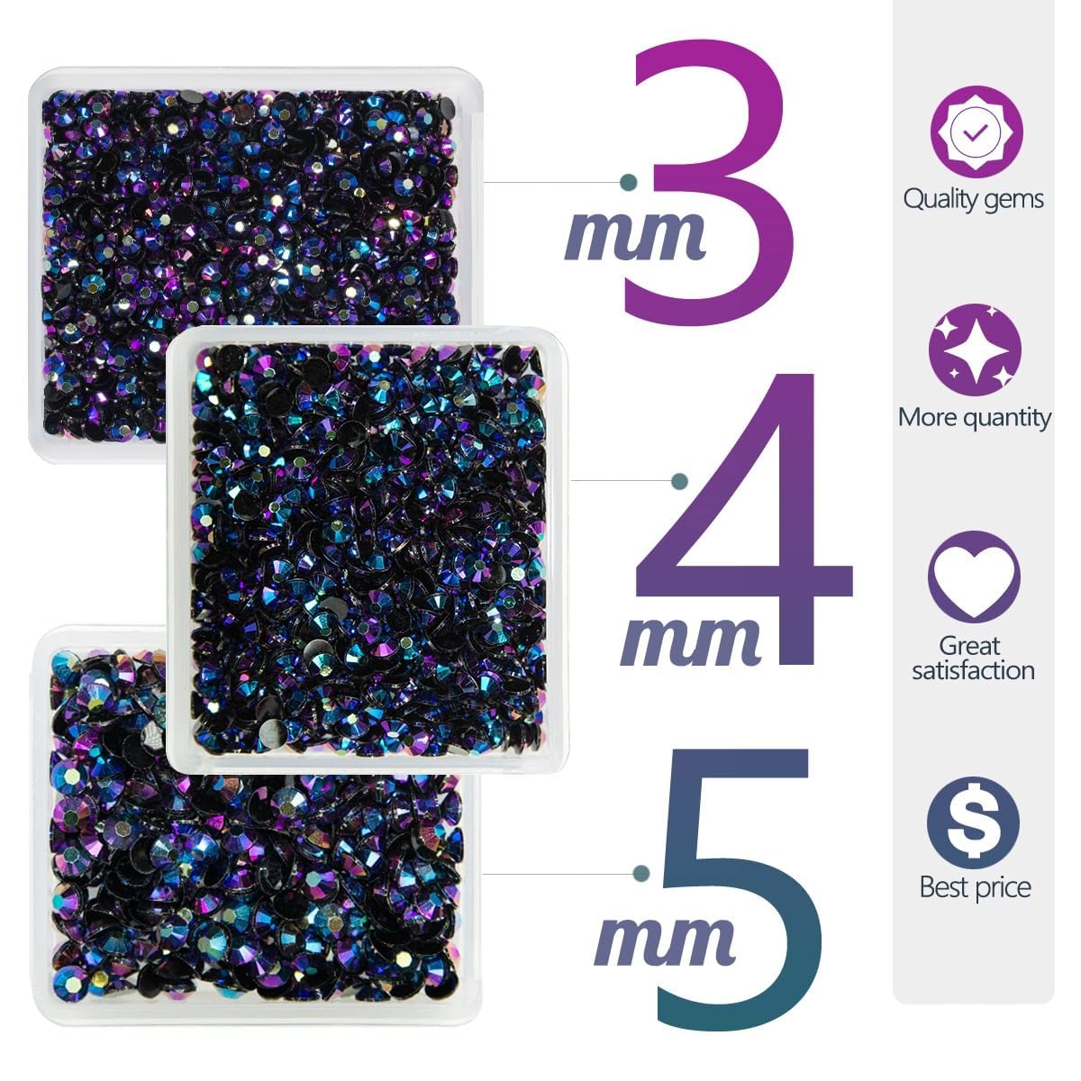 Purple Rose AB Resin Rhinestones for Crafting 3mm 4mm 5mm Purple Red AB Flatback Jelly Stones Bulk SS10 SS16 SS20 Diamonds Gems for Nails Face Eyes Makeup Body Tumblers Bottles DIY Crafts Shoes