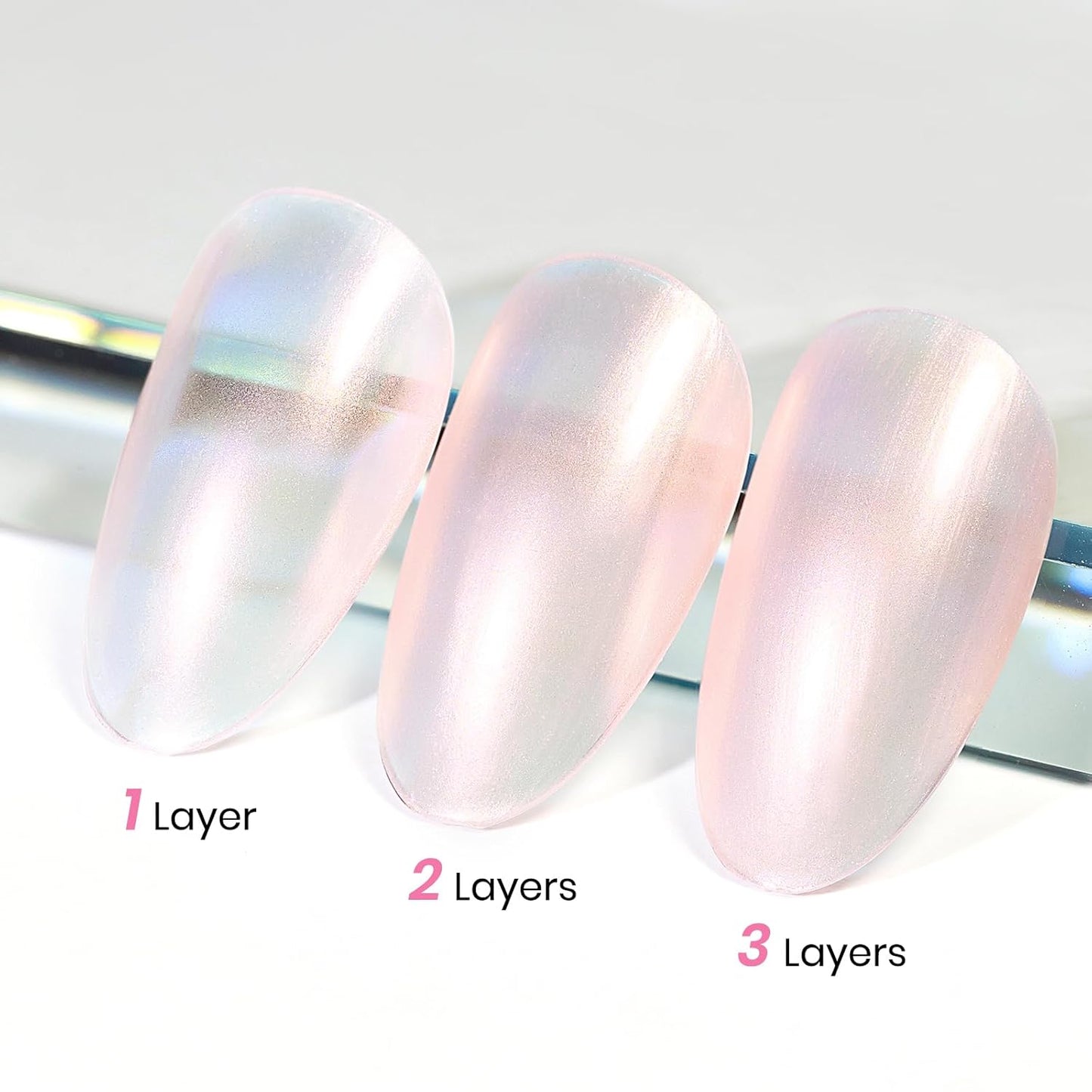 MIZHSE Nail Polish: 15Ml Mermaid Pearl Nail Polish Pink Aurora Effect Nail Polish, Fingernail and Toenail Polish Glossy Long Lasting Nail Polish Trendy DIY at Home Nail Gift Spree