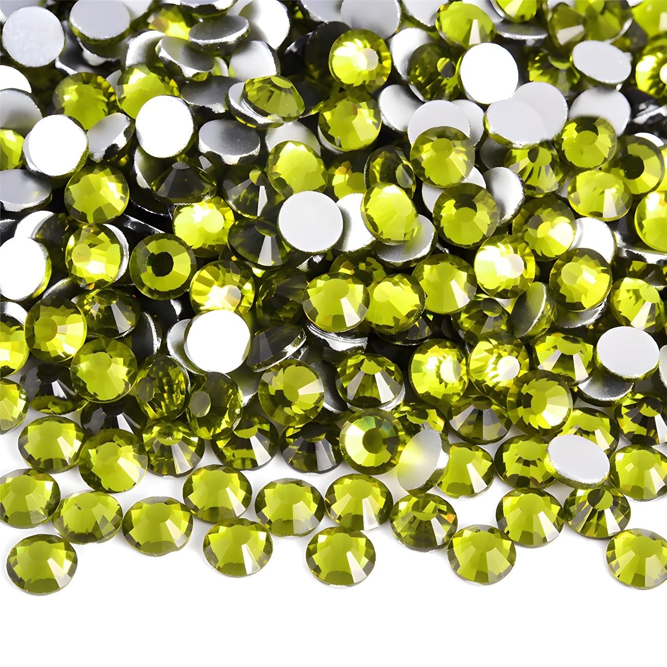 Flatback Rhinestones Round Gems for Nails Art and Crafts 4000Pcs SS12 3mm Glitter Crystals Stone DIY Bags Clothes Shoes (Olive Green)