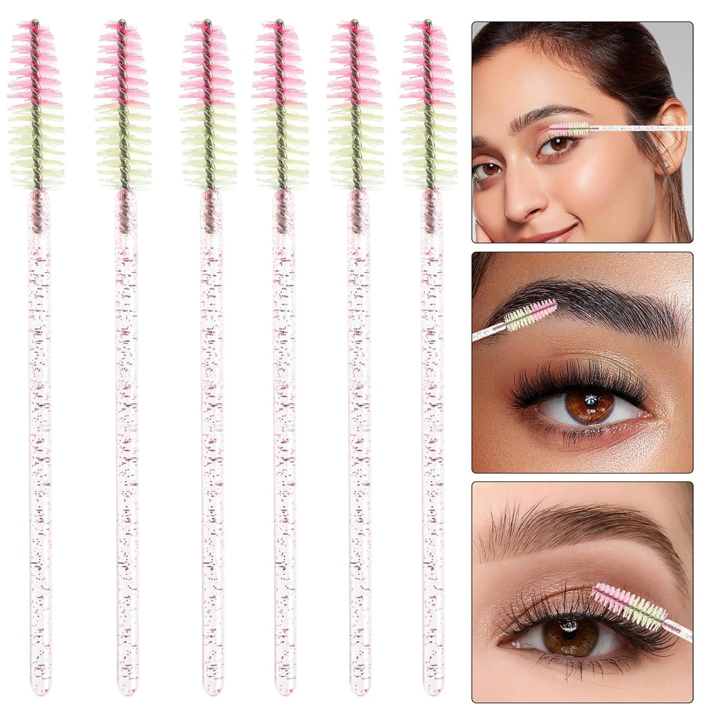 300PCS Disposable Mascara Wands Spoolie Brush Crystal Eyebrow Brushes Eyelash Extension Applicator Makeup Kits