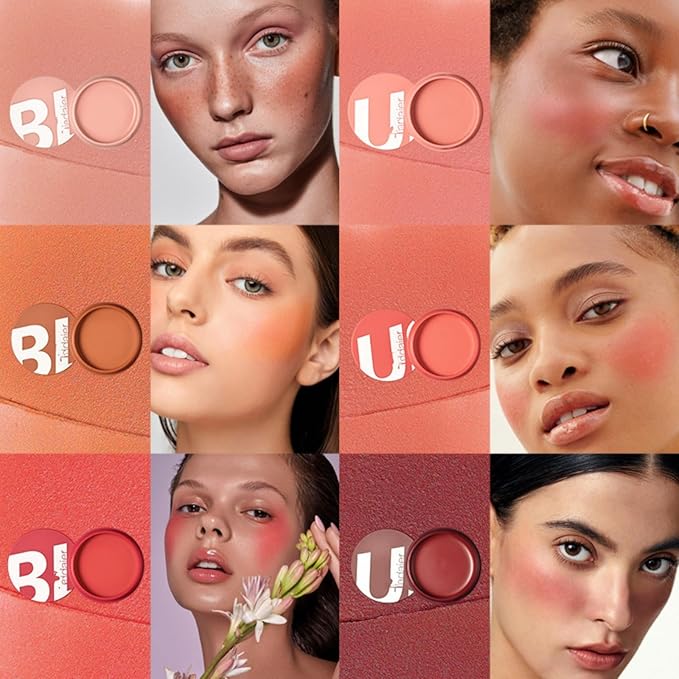 MAEPEOR Cream Blush 9 Color Smooth High-Pigmented Buildable Face Blush Long-Lasting Natural Look Face Blush for Cheeks (Color 05)