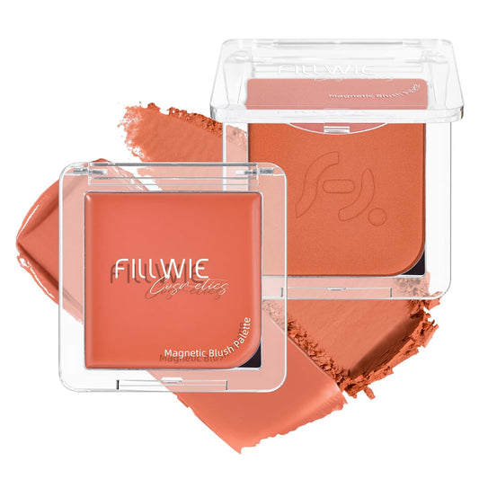 Blush Palette Duo – Cream & Powder Blush Set in Orange Brown, Long-Wearing & Moisturizing, Easy to Blend, Radiant Coverage for Cheeks, Eyes & Lips, Magnetic Palette Compatible (2Pack,Pumpkin Spice)