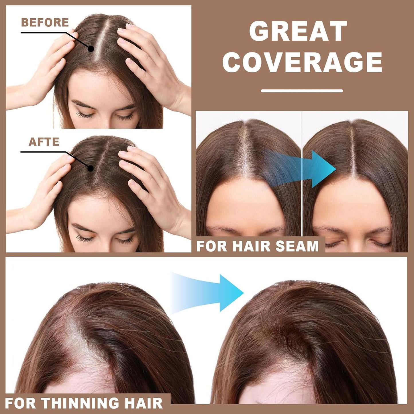 Root Touch Up Powder Instantly Conceals Hair Loss, Gray Root Cover Up Powder, Water & Sweat Resistant Hair Powder for Thinning Hair Men & Women, Includes Brush (Medium Blonde, 4g Bottle with Brush)