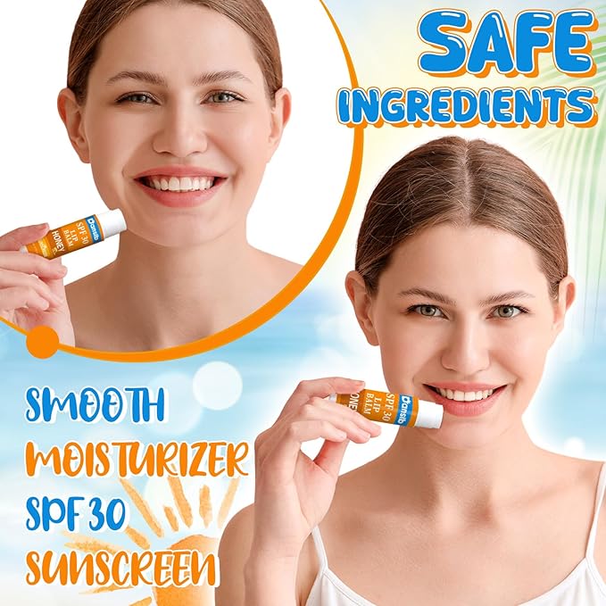 25 Pcs Sunscreen Lip Balms Bulk SPF 30 Lip Balms Stick with Sunscreen Employee Staff Appreciation Gifts Bulk Team Coworkers Christmas Party Gifts for Outdoor Travel Beach