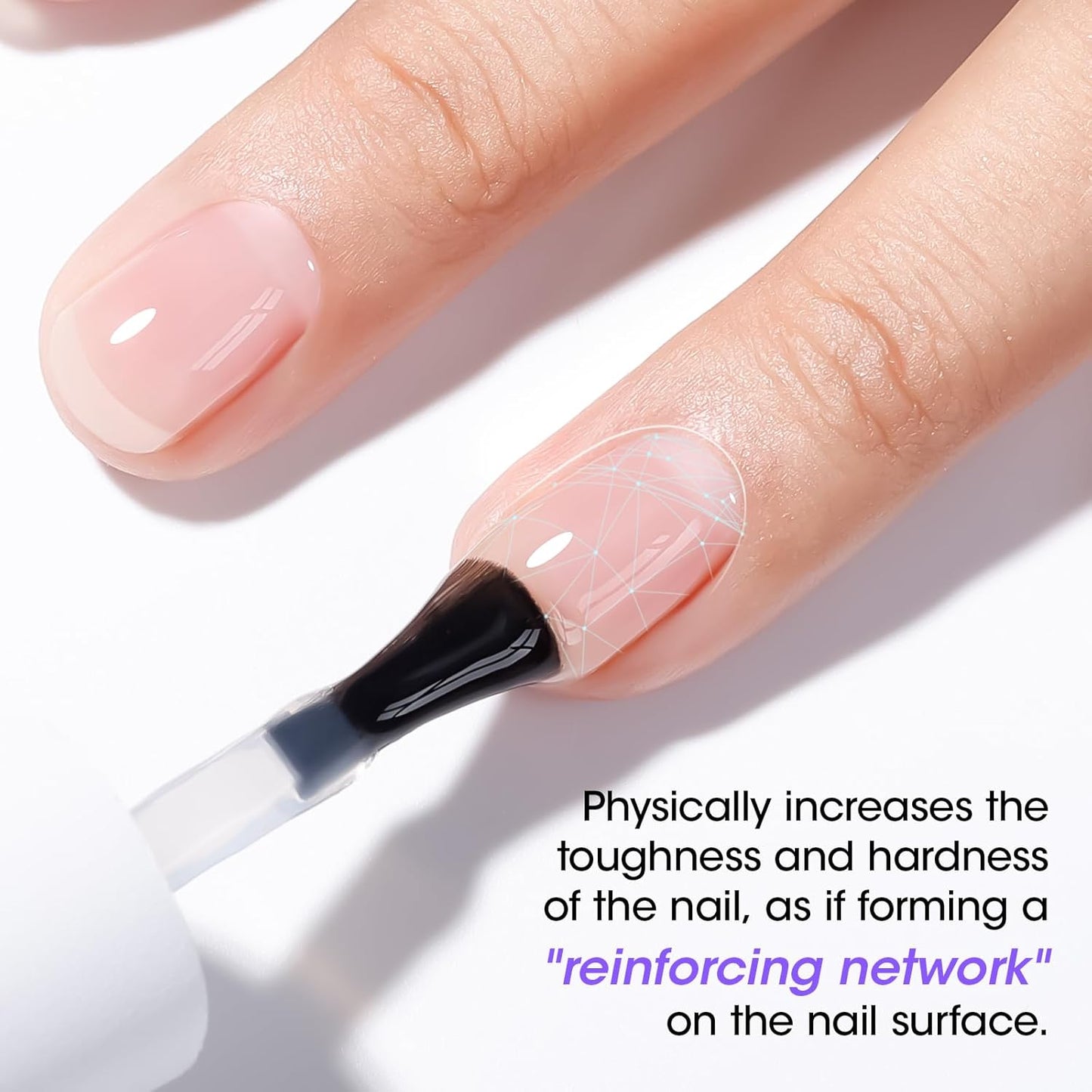 GELLEN Fiber Glass Base Gel Polish, 0.51 Fl.oz Clear Nail Strengthener for Repair Broken Damaged Thin Weak Nails, Professional Soak Off UV Base Coat Salon Home