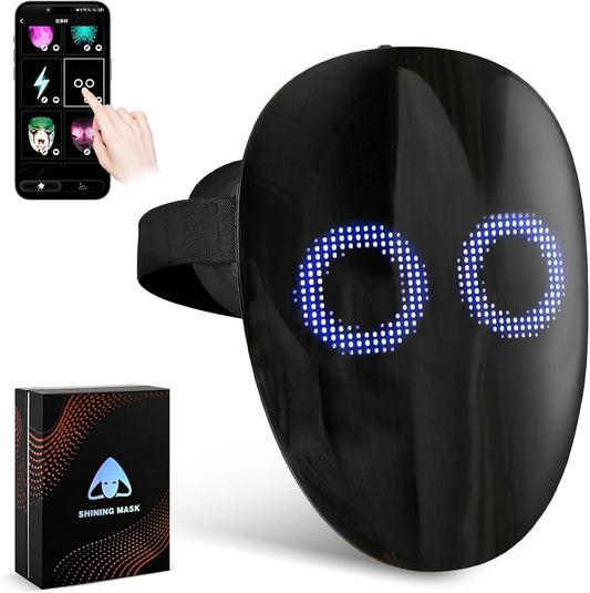 AIGLUN LED Face Transforming Mask with Gesture Control Fun - Cool stuff Halloween Cosplay and Christmas Parties
