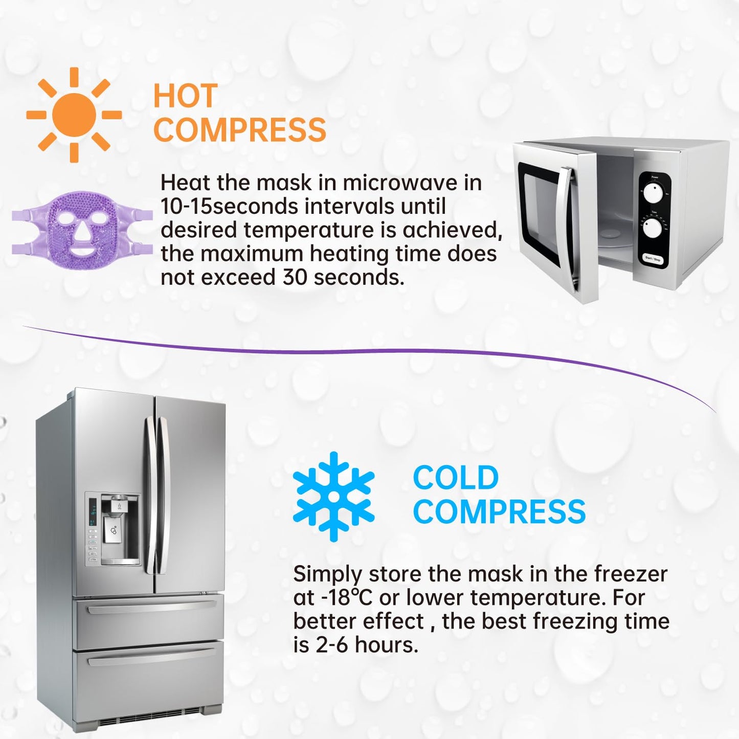 ZNÖCUETÖD Face Eye Mask Ice Pack for Reducing Puffiness, Bags Under Eyes, Puffy Dark Circles, Migraine,Hot/Cold Pack with Soft Plush Backing (Purple #22)