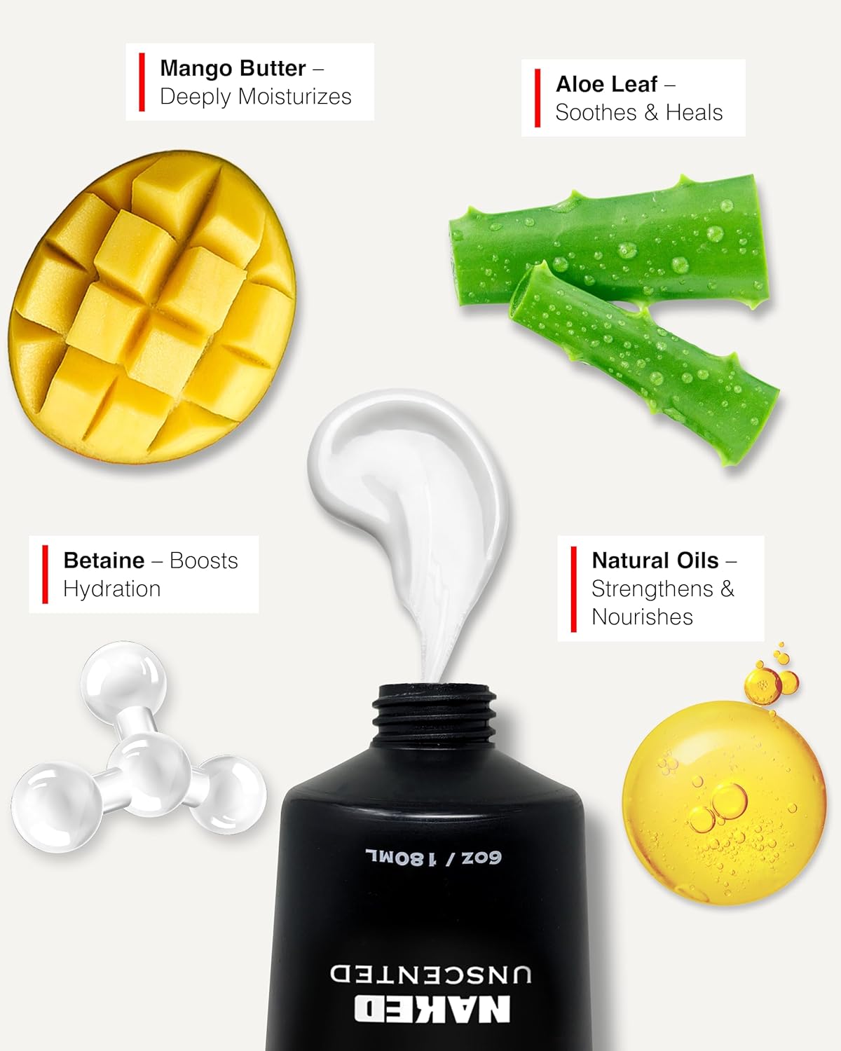 Bossman Fortify Intense Beard Conditioner for Men (Naked - Unscented) – Moisturizes, Replenishes & Protects with Natural Ingredients – Thicker Formula, Made in USA