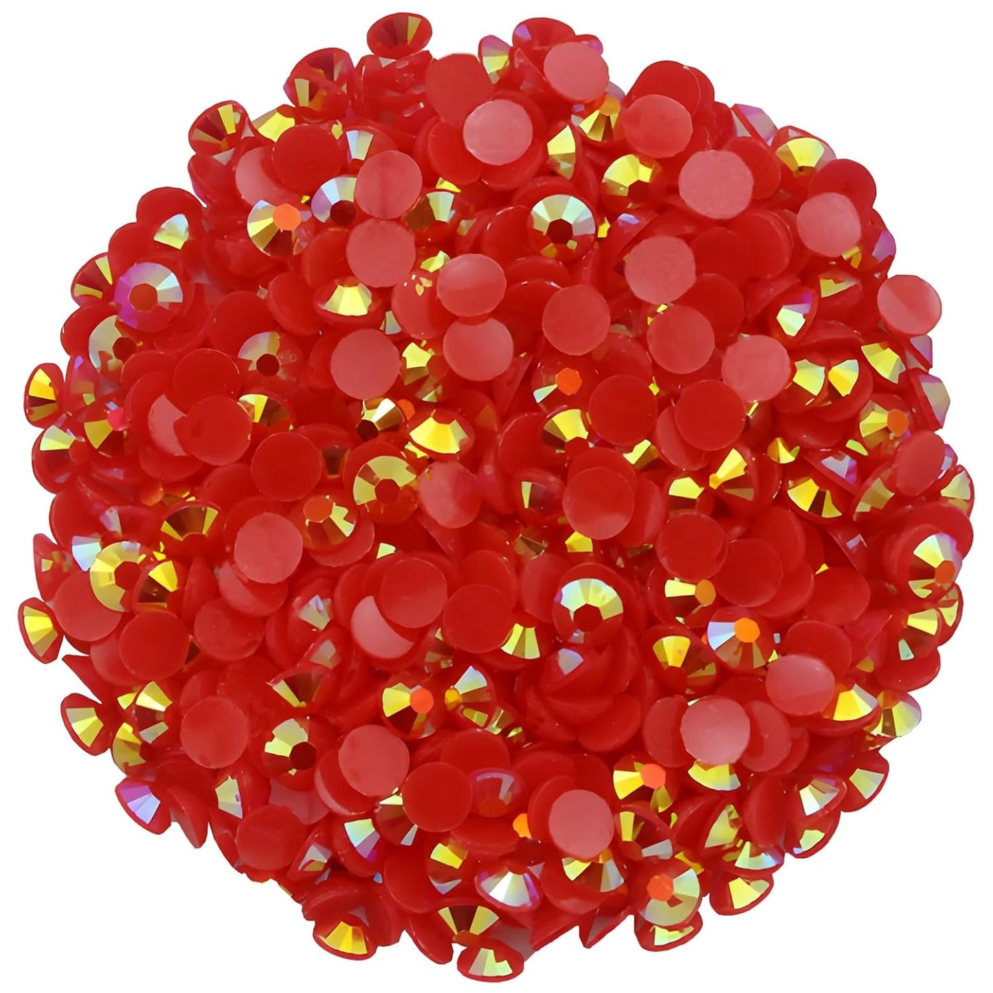 1440 Pcs SS20 5mm Flatback Rhinestones for Nails Art Crafts Glitter Round Shine Gems AB Crystals DIY Clothes Shoes （Red AB）