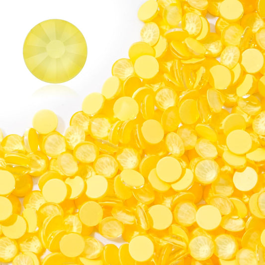 Mocha Citrine Flatback Rhinestones, Glass Rhinestones for Nail Art and Craft, Glue Fix, Loose Crystal Gemstones(Mocha Citrine, SS8, 1440pcs, 2.3-2.5mm)