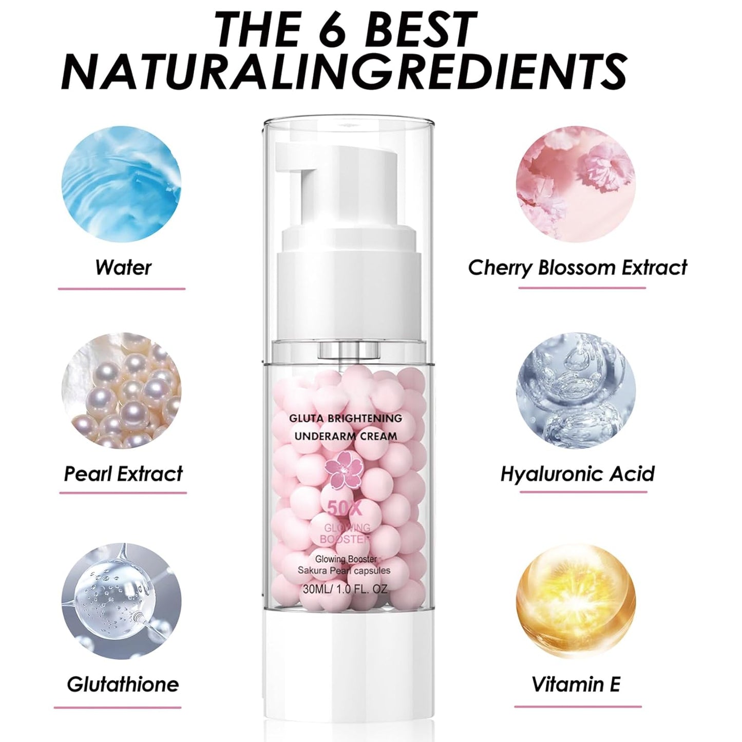 2PCS Gluta Brightening Booster Cream, Underarm Brightening Cream, Brightening Booster Sakur Pearl Capsules,Body Care Cream,Exfoliating Body Gel For Women