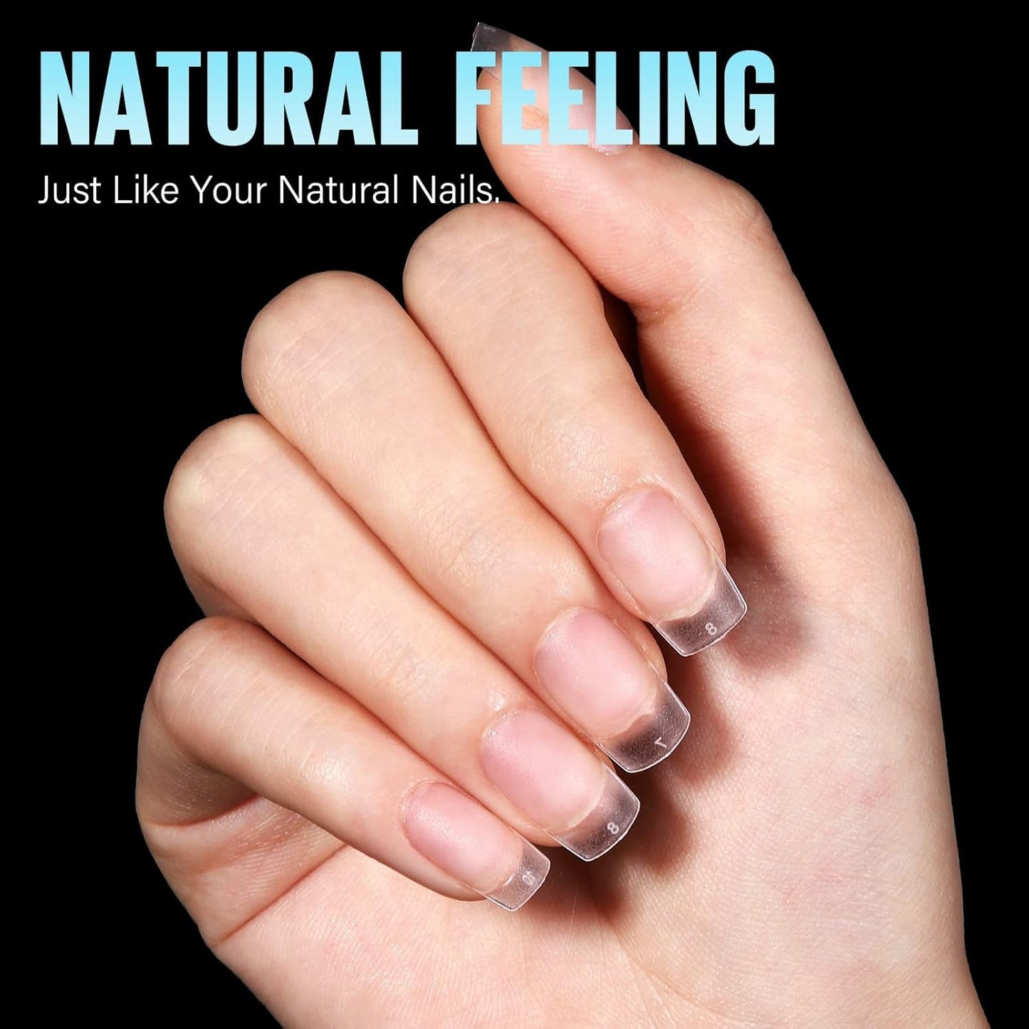 TOMICCA Short Square Nail Tips 240Pcs Pre-buff Full Matte Acrylic Fake Nails, 15 Sizes Full Cover Press on Nail for Extension Manicure Home DIY Nail Art