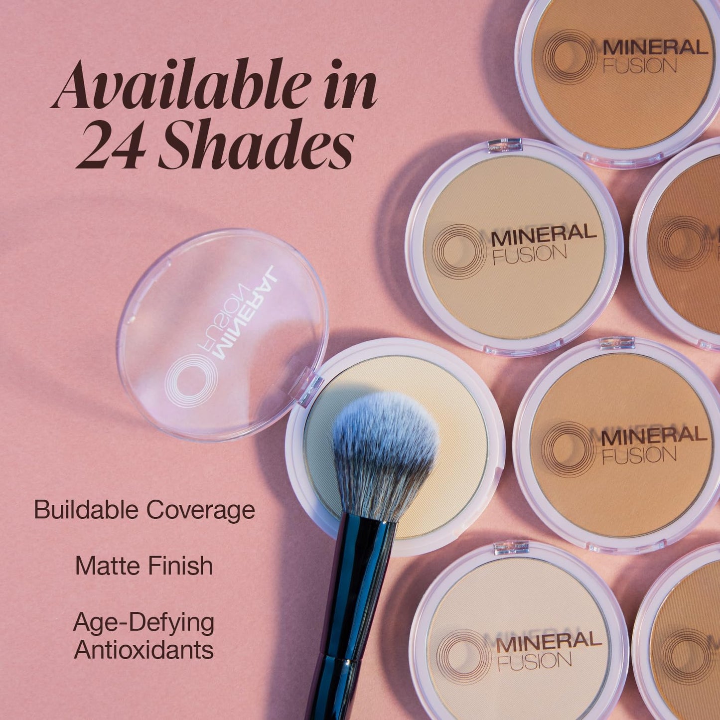 Mineral Fusion Pressed Powder Foundation, Deep 5, 0.32 Ounce (Pack of 2)